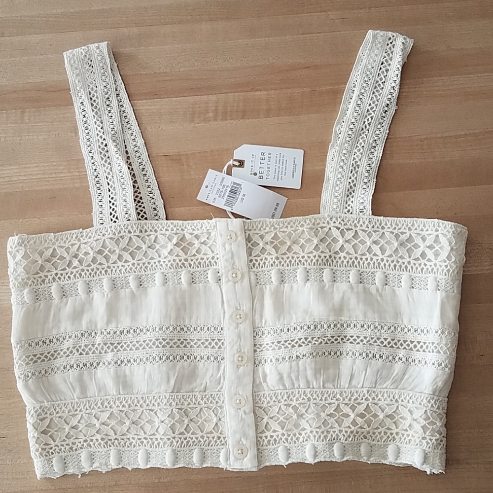 NWT American Eagle cotton/crocheted lace camisole